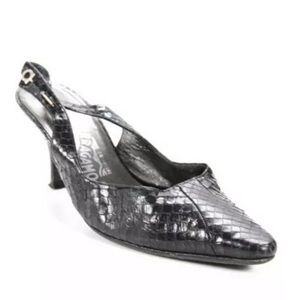 Salvatore Ferragamo Shoes - SALVATORE FERRAGAMO BLACK SNAKESKIN SIZE 7.5 Salvatore Ferragamo Shoes - SALVATORE FERRAGAMO BLACK SNAKESKIN SIZE 7.5